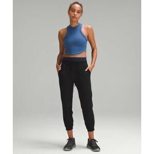 Lululemon Soft Jersey Classic Fit Mid Rise 7/8 Jogger Black Womens 8 Authentic